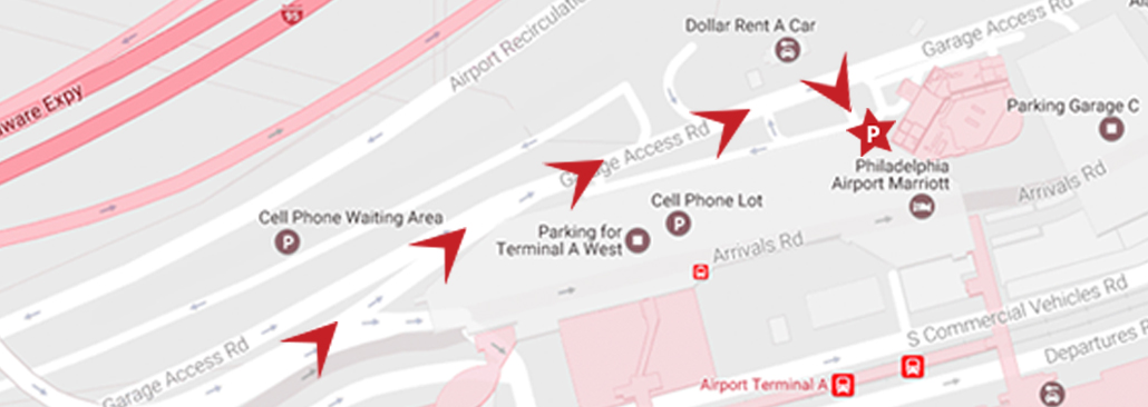 map of American Airlines Aviator parking lot