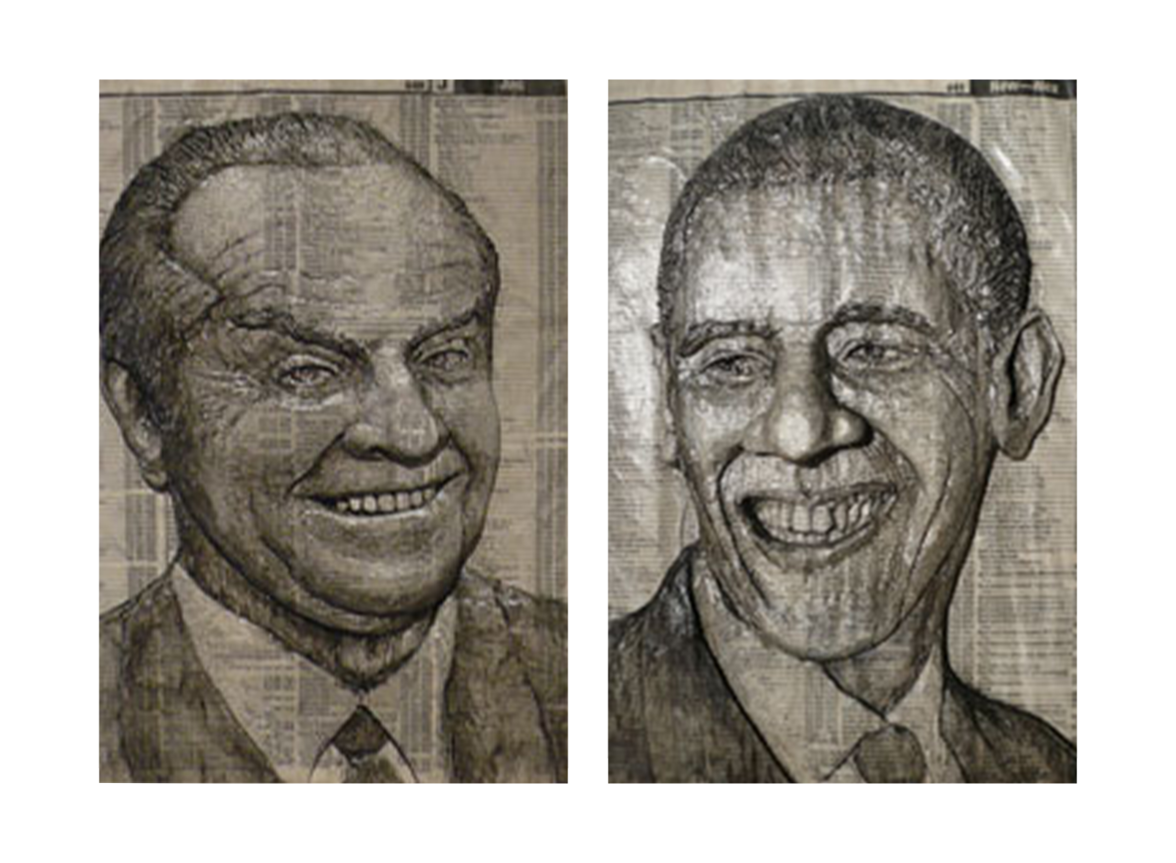 portraits of Jack Nicholson & Barack Obama by Alex Queral