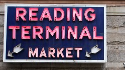 a sign for the Reading Terminal Market