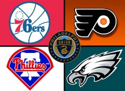 a photo of the logos for the major league Philly sports team