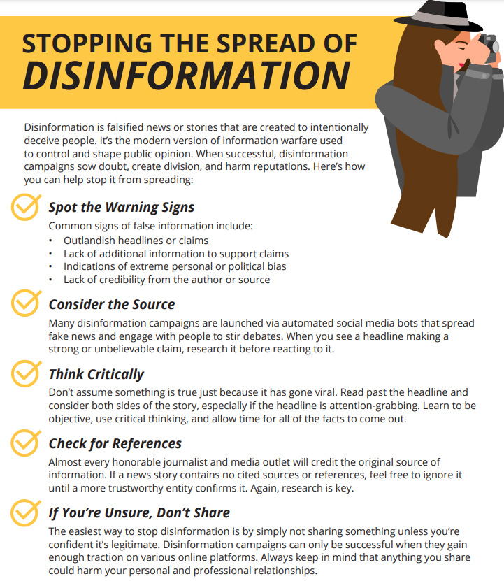 stop the spread of disinformation