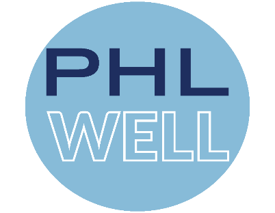 ppl well logo. light blue circle with PHL WELL inside in white
