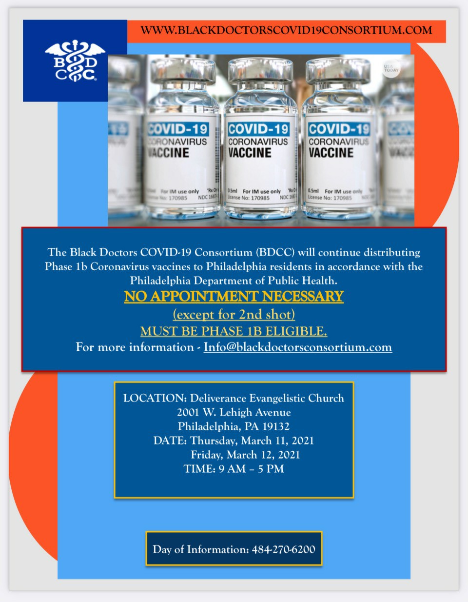Black Doctors COVID-19 Consortium Vaccination Program Flyer